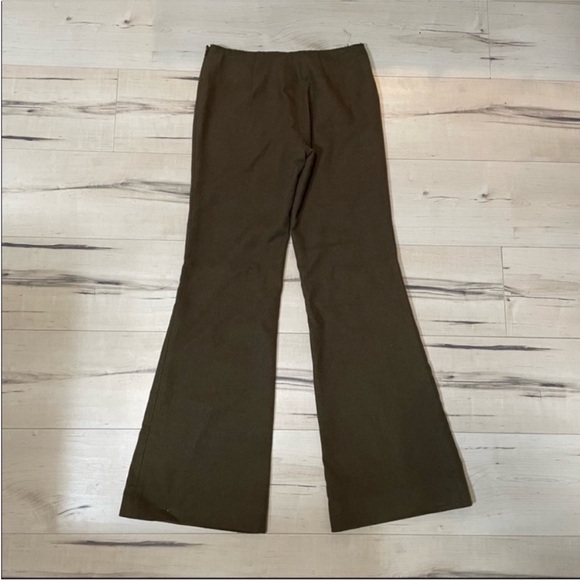 Tory Burch Brown Wool Wide Leg Sailor Button Front Dress Slacks Pants size 2 - Picture 8 of 13